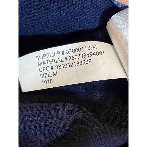 Chaps Dress Women Size Medium Midi Length Grecian Draped Bodice Blue On Blue - Picture 10 of 15